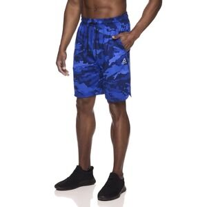 Reebok Men's Athletic Shorts Camo Blue Size XL Extra Large Fitness Gym Active